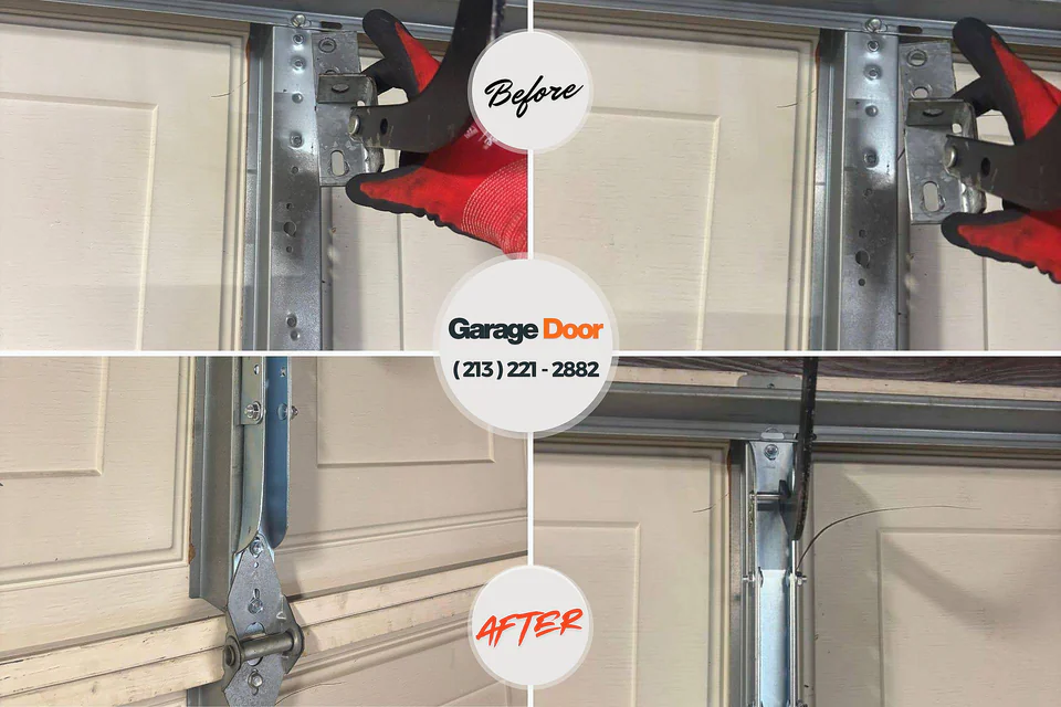 Before and after: garage door repair Prospect Heights, IL